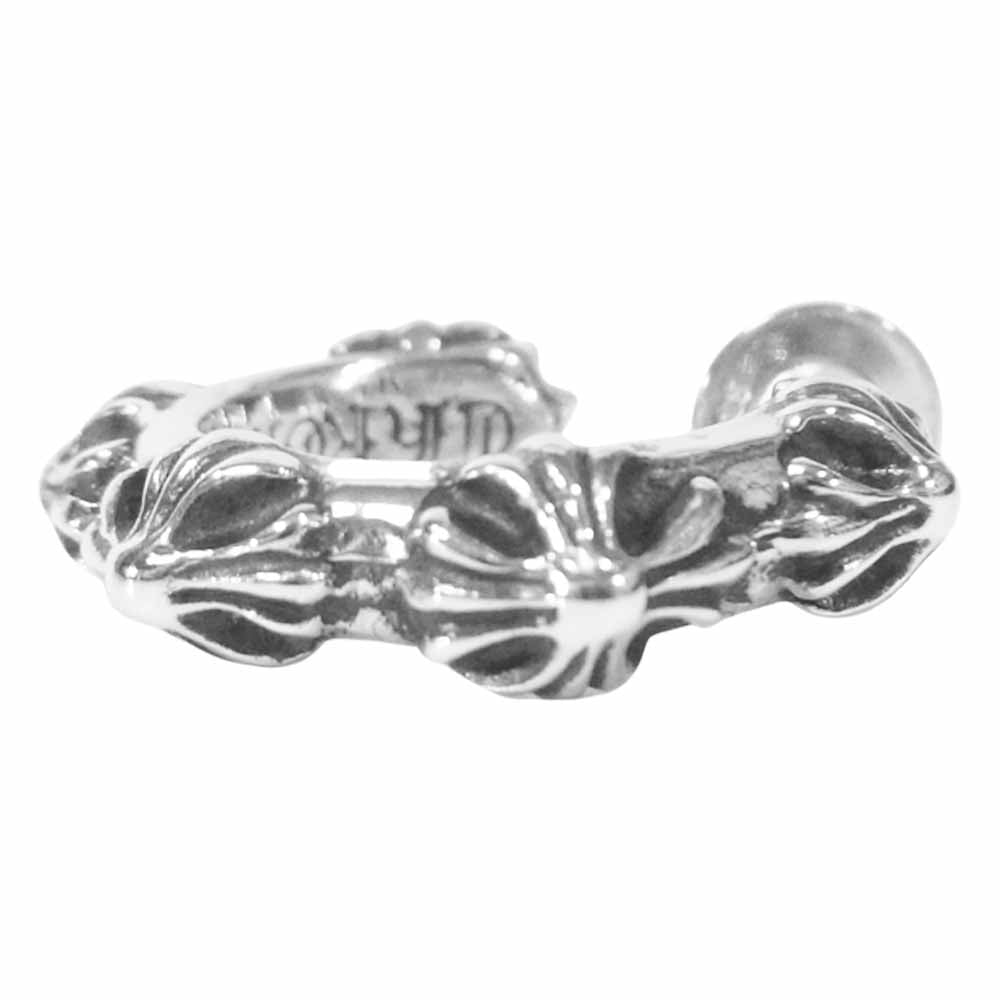 CHROME HEARTS クロムハーツ（原本有） HOOP CROSS SML クロス バンド フープ ピアス シルバー系【美品】【中古】