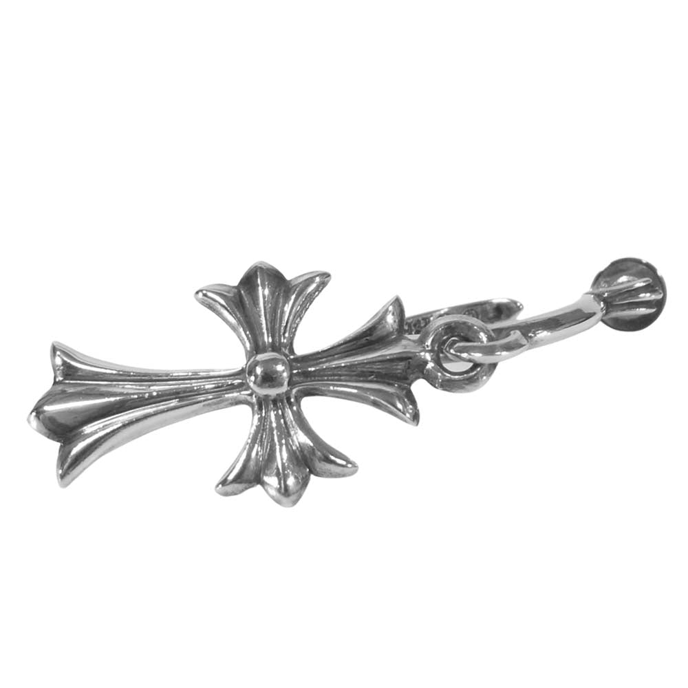 CHROME HEARTS クロムハーツ（原本有） TINY CH CROSS タイニーCHクロス フープ ピアス シルバー系【中古】