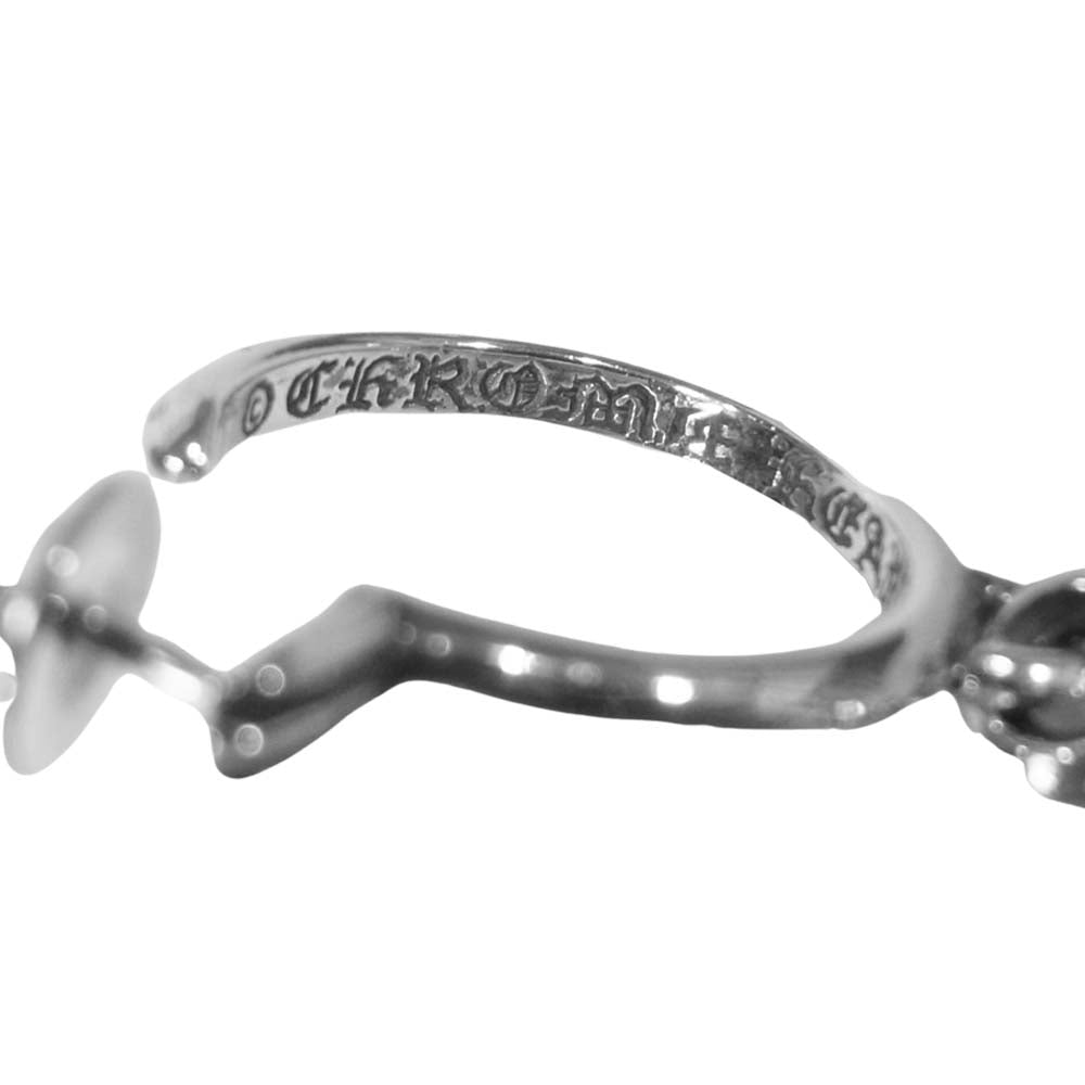 CHROME HEARTS クロムハーツ（原本有） TINY CH CROSS タイニーCHクロス フープ ピアス シルバー系【中古】