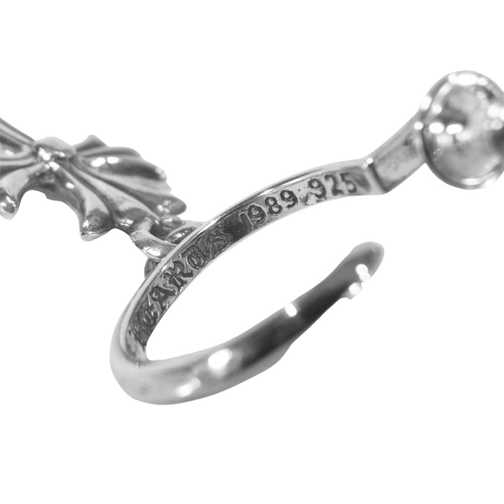 CHROME HEARTS クロムハーツ（原本有） TINY CH CROSS タイニーCHクロス フープ ピアス シルバー系【中古】