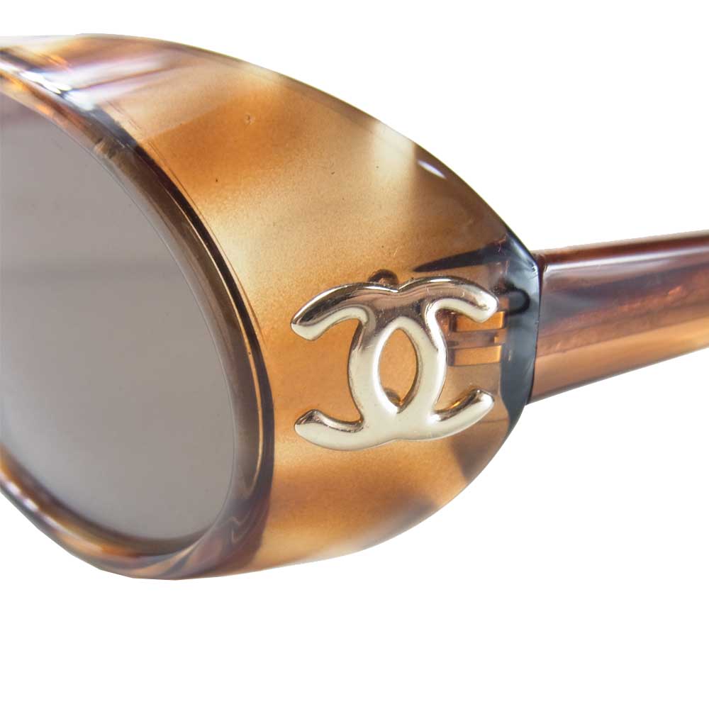 CHANEL シャネル 05976 91235 ココマーク オーバル サングラス アイウェア イタリア製 ブラウン系【中古】