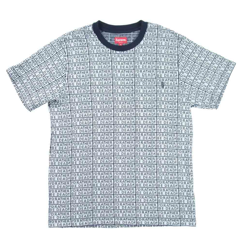 Supreme シュプリーム 17SS Rather Be Dead S/S Jacquard Top Refused Tシャツ 白黒系 M【中古】