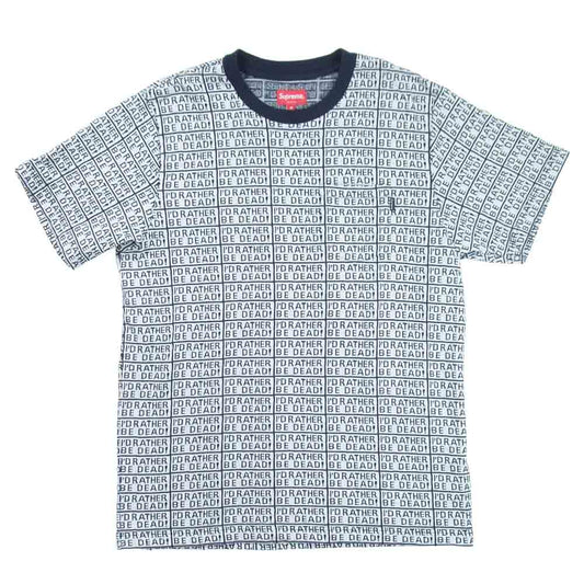 Supreme シュプリーム 17SS Rather Be Dead S/S Jacquard Top Refused Tシャツ 白黒系 M【中古】