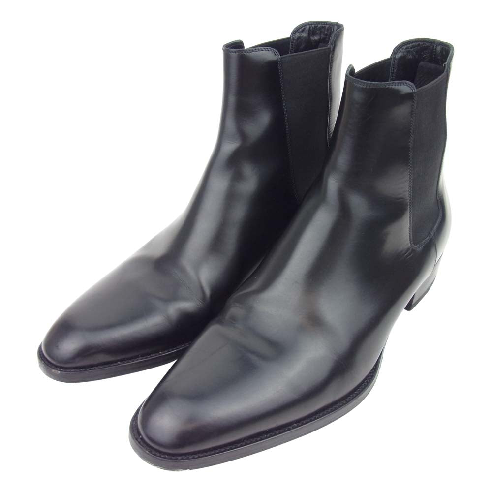 SAINT LAURENT サンローラン 443208 ワイアット チェルシー サイドゴア ブーツ ブラック系 42【中古】