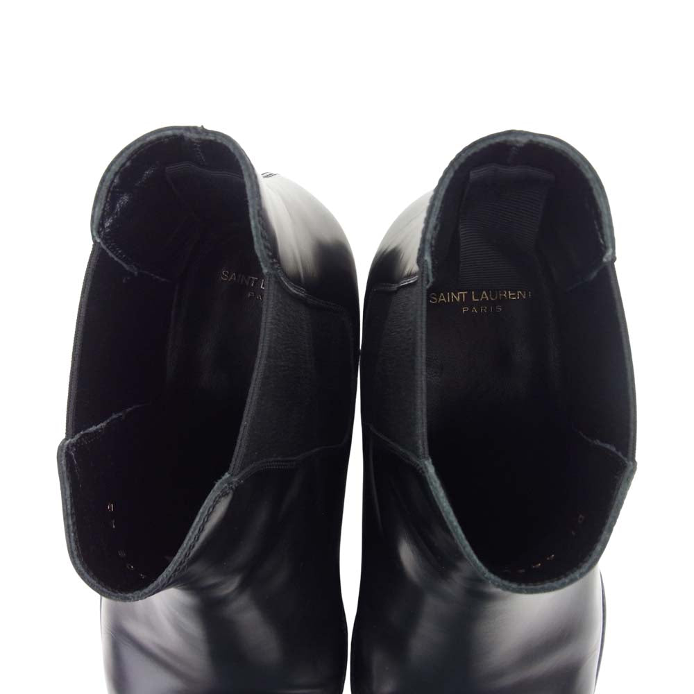 SAINT LAURENT サンローラン 443208 ワイアット チェルシー サイドゴア ブーツ ブラック系 42【中古】