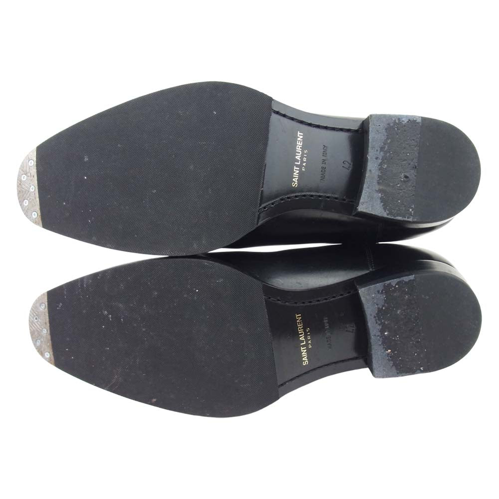 SAINT LAURENT サンローラン 443208 ワイアット チェルシー サイドゴア ブーツ ブラック系 42【中古】