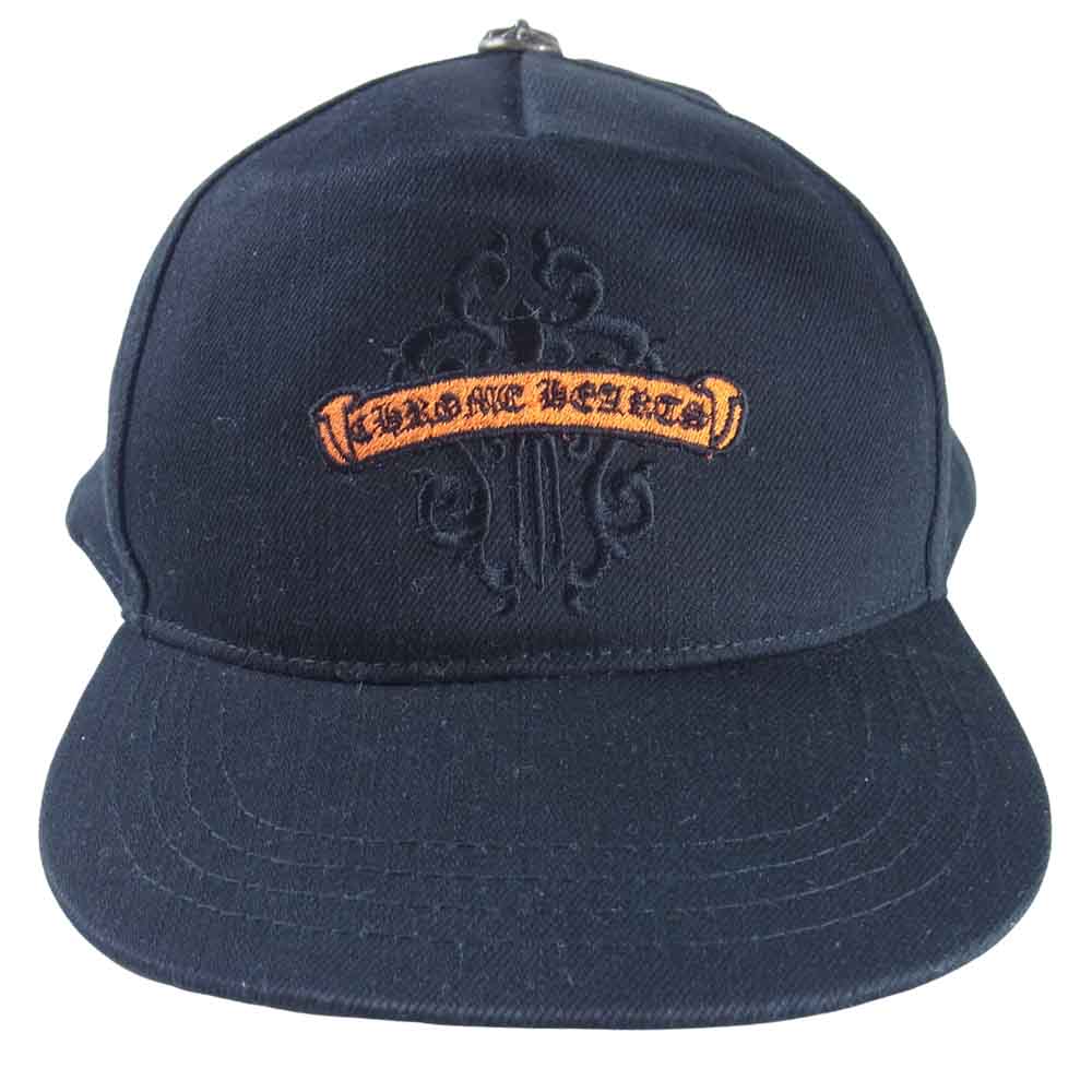 CHROME HEARTS クロムハーツ（原本無） クロスボール ダガー スクロール ロゴ 刺繍 キャップ ブラック系【中古】