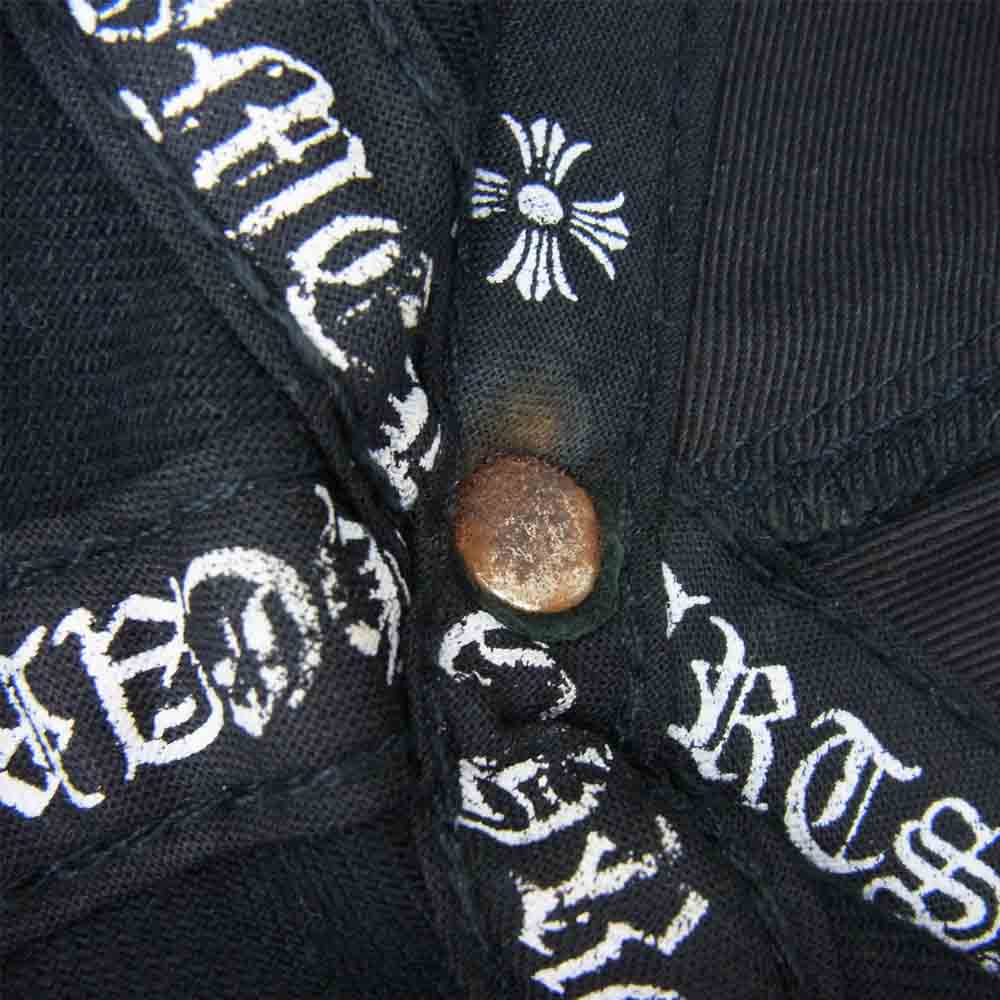 CHROME HEARTS クロムハーツ（原本無） クロスボール ダガー スクロール ロゴ 刺繍 キャップ ブラック系【中古】