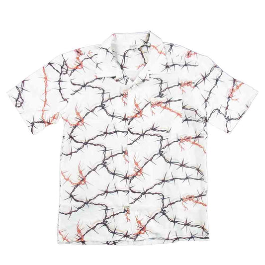 TENDERLOIN テンダーロイン 15SS  T-RAYON SHT BW 有刺鉄線 半袖シャツ オフホワイト系 XS【中古】