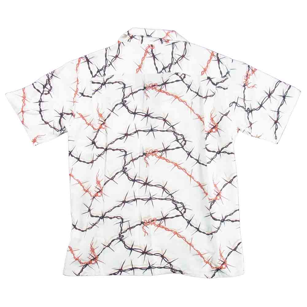 TENDERLOIN テンダーロイン 15SS  T-RAYON SHT BW 有刺鉄線 半袖シャツ オフホワイト系 XS【中古】