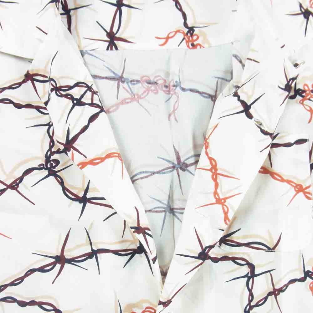 TENDERLOIN テンダーロイン 15SS  T-RAYON SHT BW 有刺鉄線 半袖シャツ オフホワイト系 XS【中古】