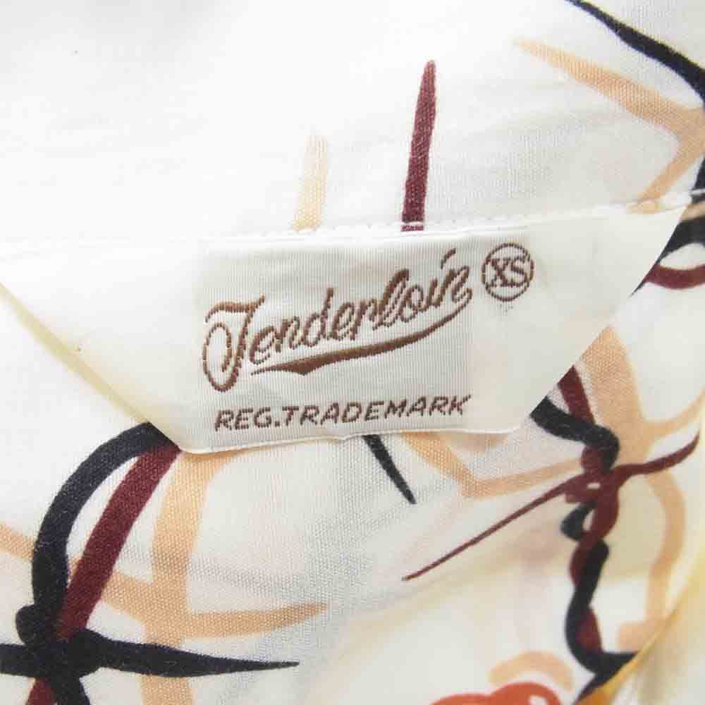 TENDERLOIN テンダーロイン 15SS  T-RAYON SHT BW 有刺鉄線 半袖シャツ オフホワイト系 XS【中古】