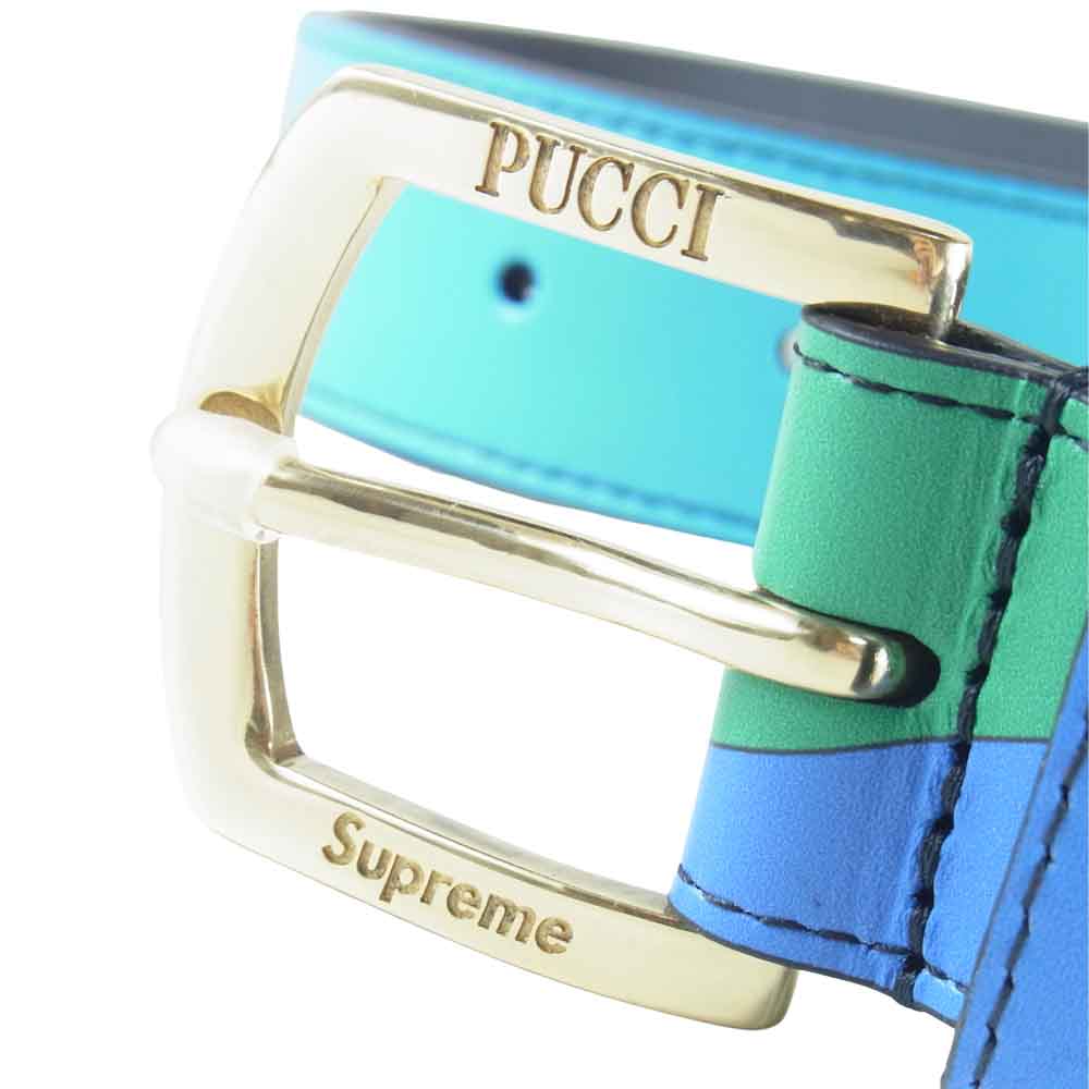 Supreme シュプリーム 21SS EMILIO PUCCI BELT BLUE S/M エミリオプッチ ベルト 青緑系 S/M【新古品】【未使用】【中古】