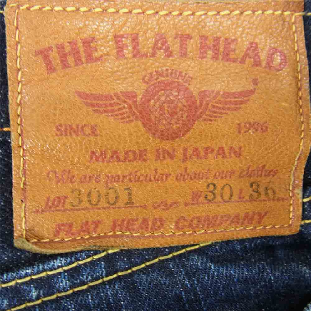 THE FLAT HEAD ザフラットヘッド 3001 タイトストレート ジップフライ インディゴ 赤耳 インディゴブルー系 30【中古】
