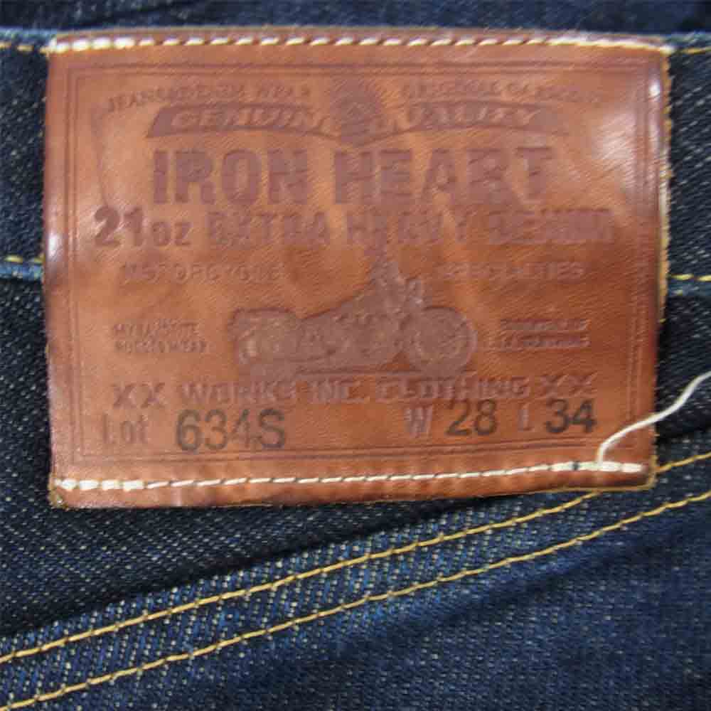 IRON HEART アイアンハート 634S ストレート 21oz セルビッチ エクストラヘビー インディゴブルー系 28【中古】