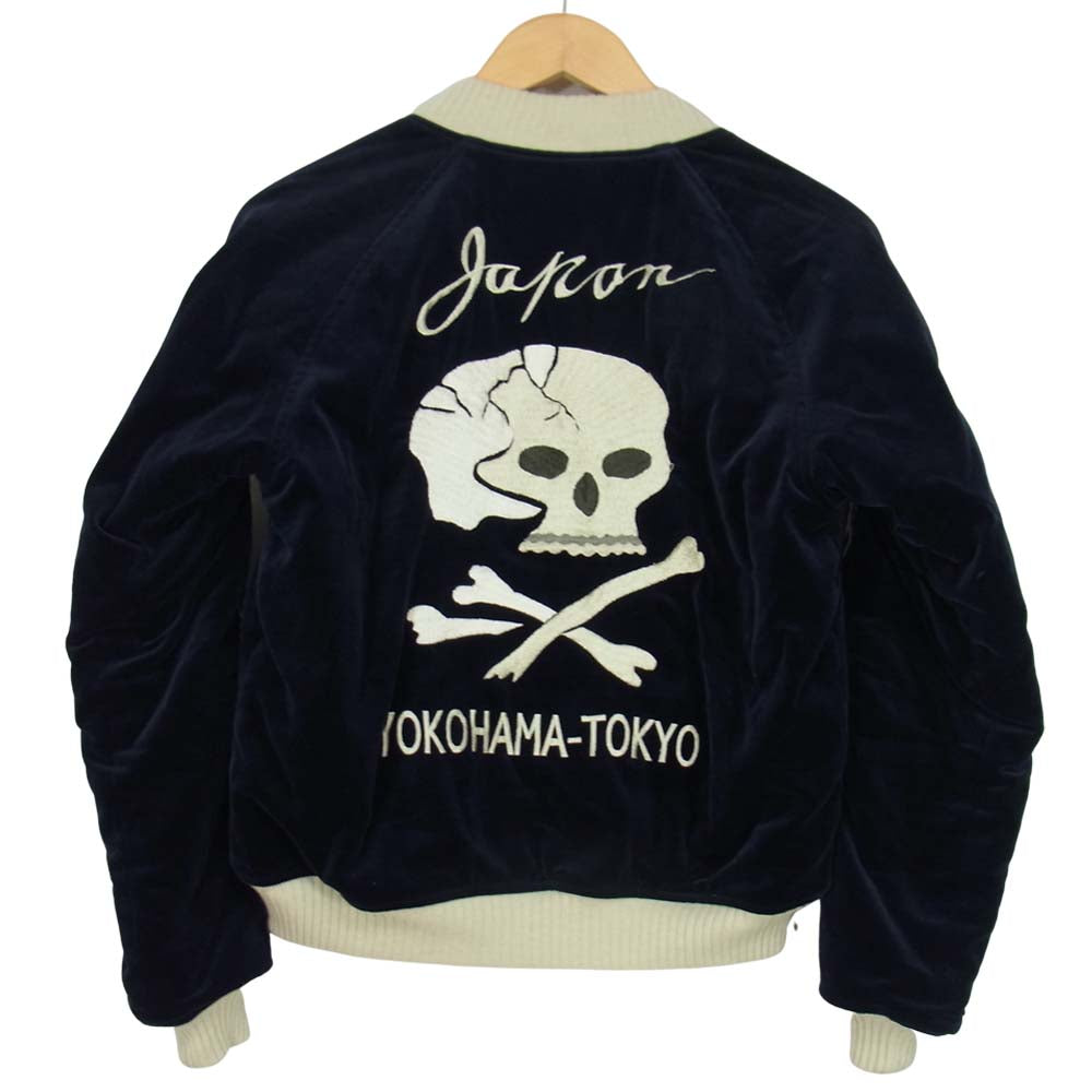 新品！フラットヘッド スカル スカジャン 38(M) THE FLAT HEAD THE FLAT HEAD ザフラットヘッド ベロア×サテンキルト スカル ドクロ