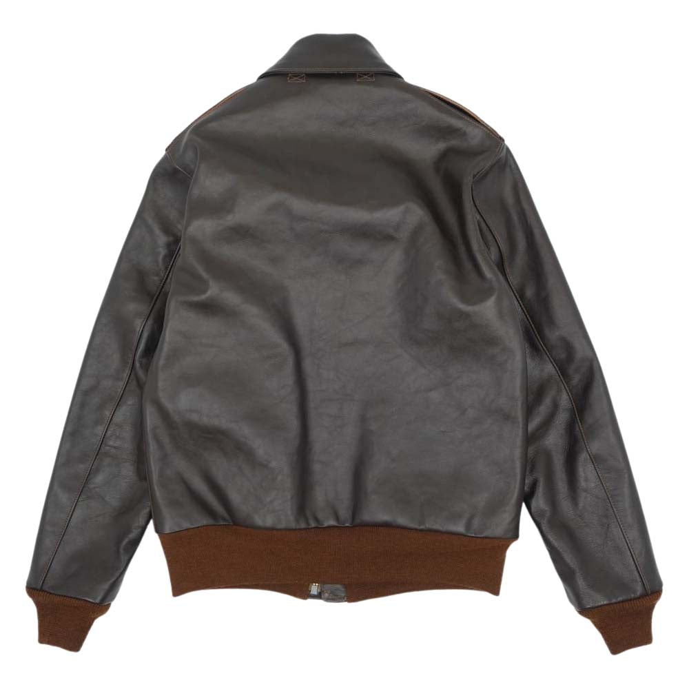 The REAL McCOY'S ザリアルマッコイズ MJ18101 TYPE A-2 REAL McCOY MFG. CO. ホースハイド レザー フライト ミリタリー ブラック系 36【新古品】【未使用】【中古】