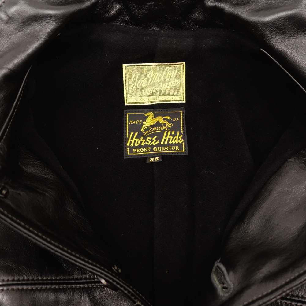 The REAL McCOY'S ザリアルマッコイズ 未使用 JOE MCCOY ジョーマッコイ LEATHER CAR COAT ホースハイド レザー カーコート ブラック系 36【新古品】【未使用】【中古】