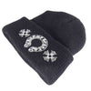 CHROME HEARTS クロムハーツ（原本無） WOOL WATCH CAP ウール ワッチキャップ CHプラス ホースシュー 刺繍 ビーニー ニットキャップ ブラック系 ONE SIZE【中古】