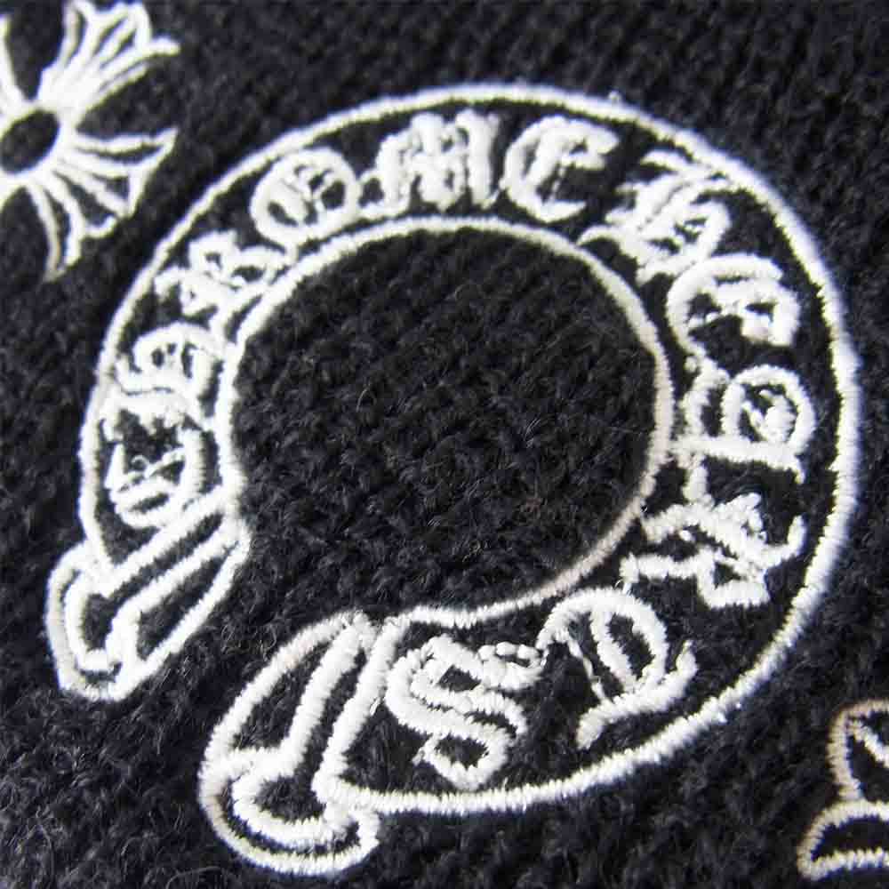 CHROME HEARTS クロムハーツ（原本無） WOOL WATCH CAP ウール ワッチキャップ CHプラス ホースシュー 刺繍 ビーニー ニットキャップ ブラック系 ONE SIZE【中古】