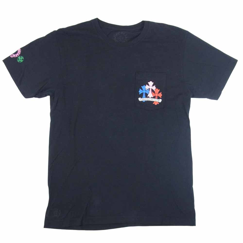 CHROME HEARTS クロムハーツ（原本無） 21SS MLTCOL CEM CRS T-SHRT マルチ セメタリークロス プリント Tシャツ ブラック系 L【中古】