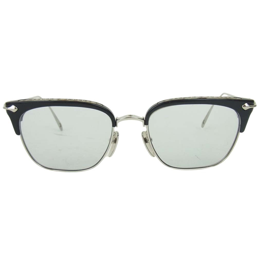 CHROME HEARTS クロムハーツ（原本無） SLUNTRADICTION クロスボール ハーフリム サーモント型 眼鏡 メガネ ブラック系【中古】