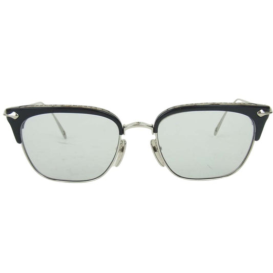 CHROME HEARTS クロムハーツ（原本無） SLUNTRADICTION クロスボール ハーフリム サーモント型 眼鏡 メガネ ブラック系【中古】