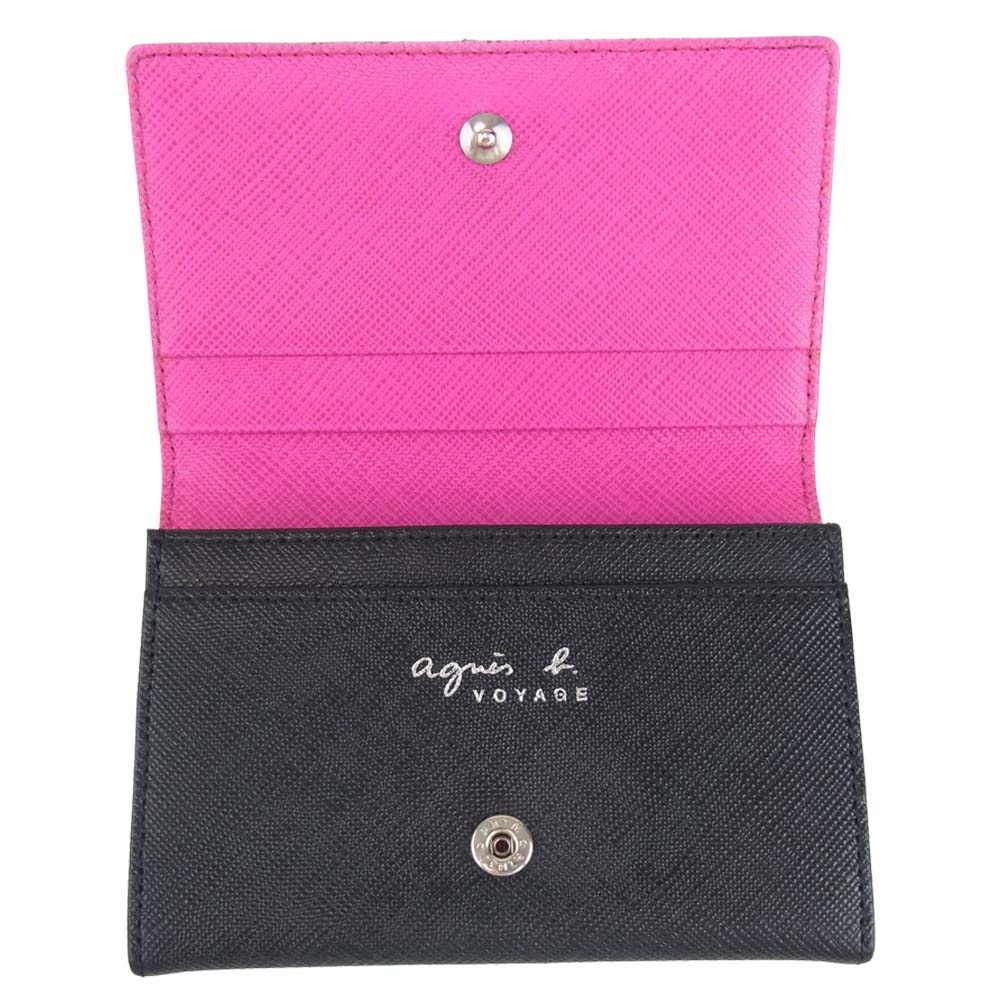 アニエスベー VOYAGE ボヤージュ カードケース ブラック系【中古】