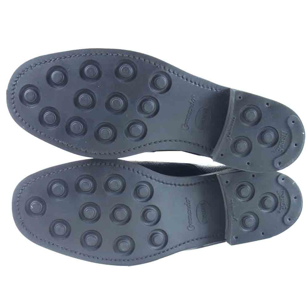 SANDERS サンダース 9696BG MADE IN ENGLAND グレイン レザー オックスフォード シューズ ブラック系 8【極上美品】【中古】