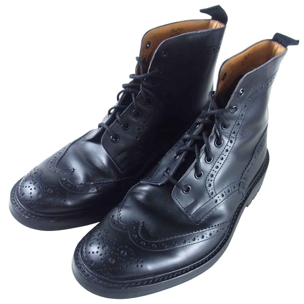 Tricker's トリッカーズ M2508 BROGUE BOOT モールトン コマンドソール カントリーブーツ ブラック系 9【中古】