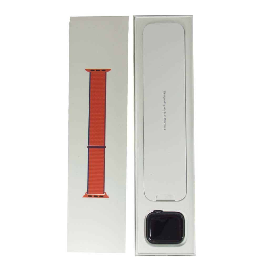 Apple Watch アップルウォッチ SE 44mm GPS MYE32J/A スペースグレイアルミニウムケース Red Sport Loop   ブラック系【中古】