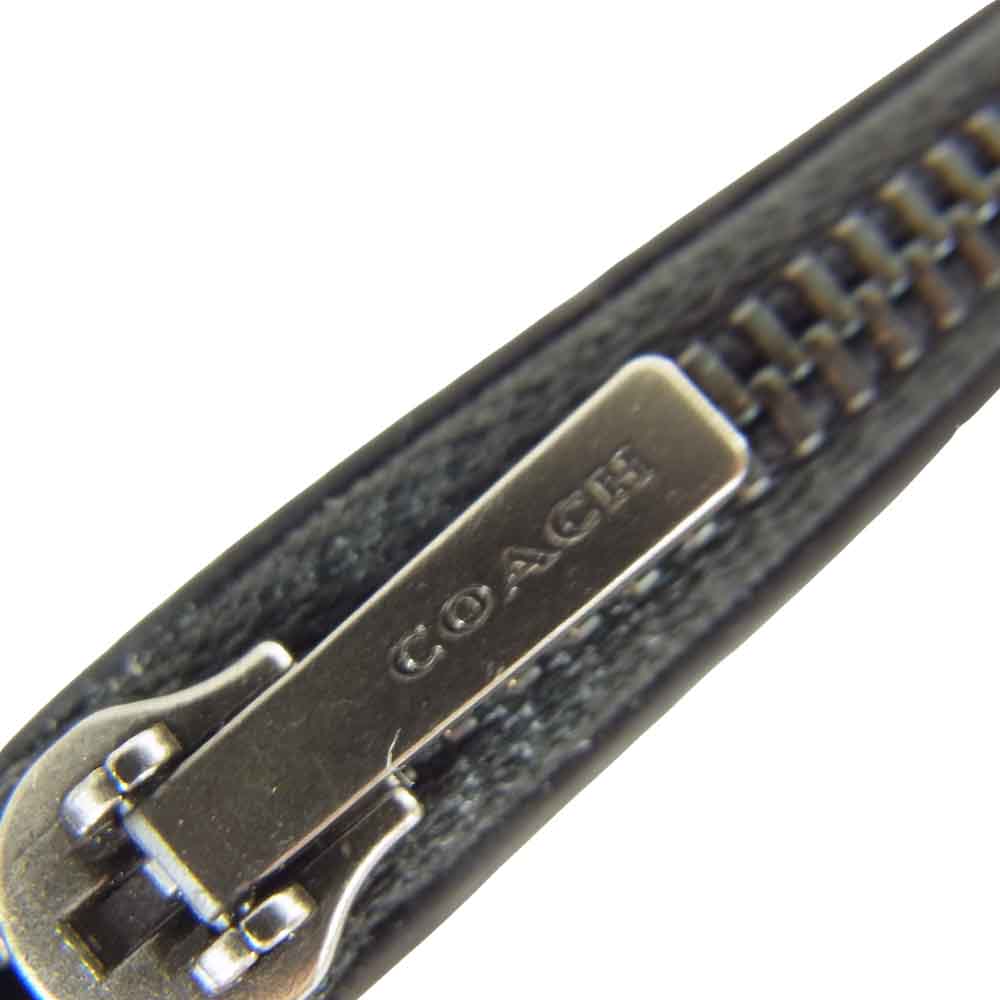 COACH コーチ F29272 ZIP CRD CASE SPT CAL レザー カード ジップ コインケース ブラック系【極上美品】【中古】