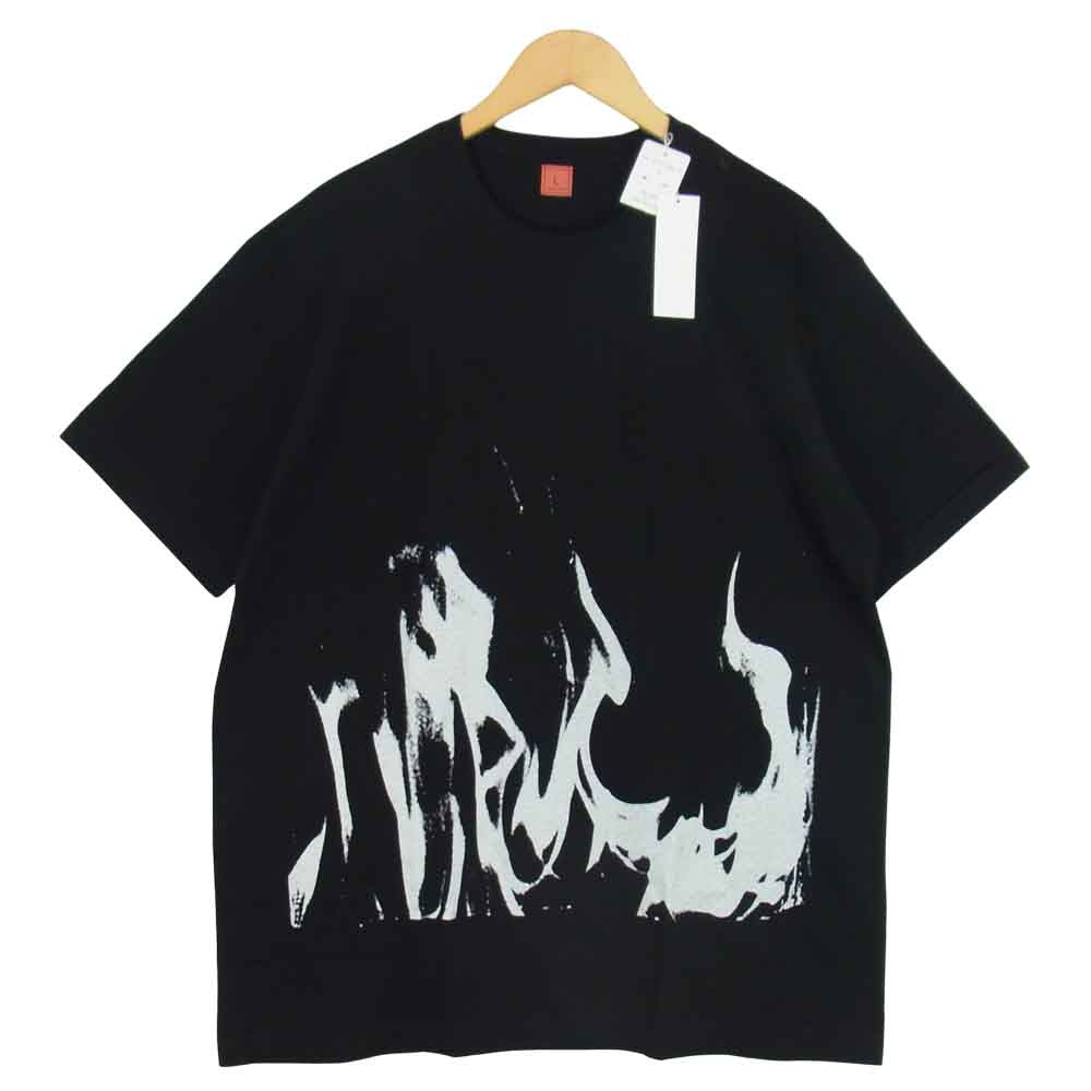 Yohji Yamamoto ヨウジヤマモト S'YTE US-T55-006 20/CottonJersey Burning T-Shirt コットンジャージー バーニング Tシャツ ブラック系 L【新古品】【未使用】【中古】