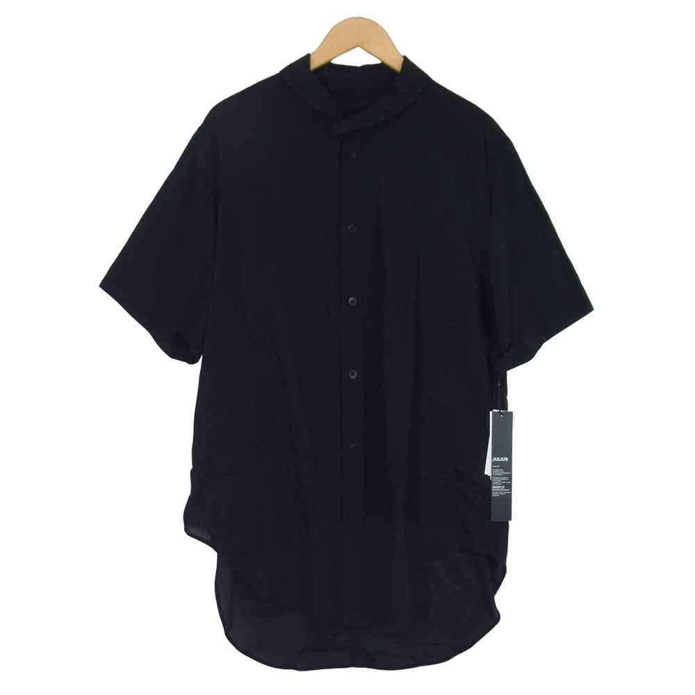 JULIUS ユリウス 707SHM4 SS STAND COLLAR SHIRT スタンドカラー 半袖シャツ ブラック系 2【新古品】【未使用】【中古】