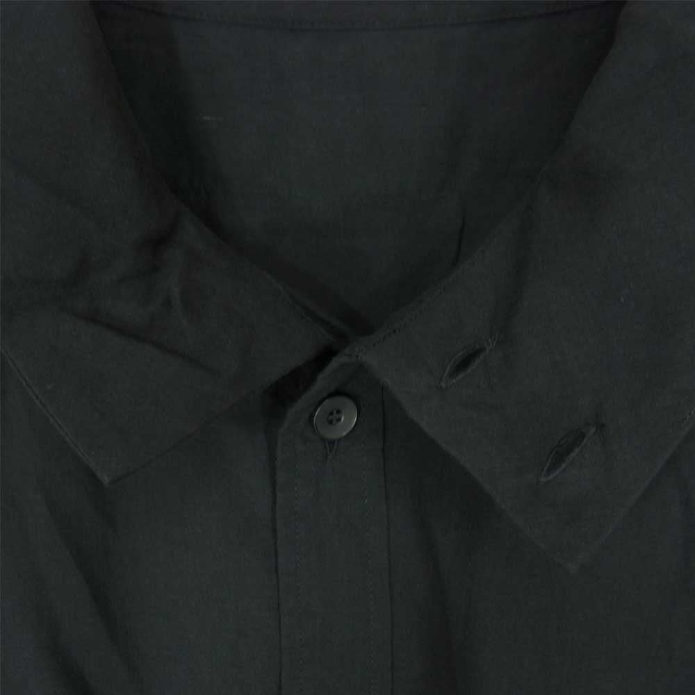 JULIUS ユリウス 707SHM4 SS STAND COLLAR SHIRT スタンドカラー 半袖シャツ ブラック系 2【新古品】【未使用】【中古】