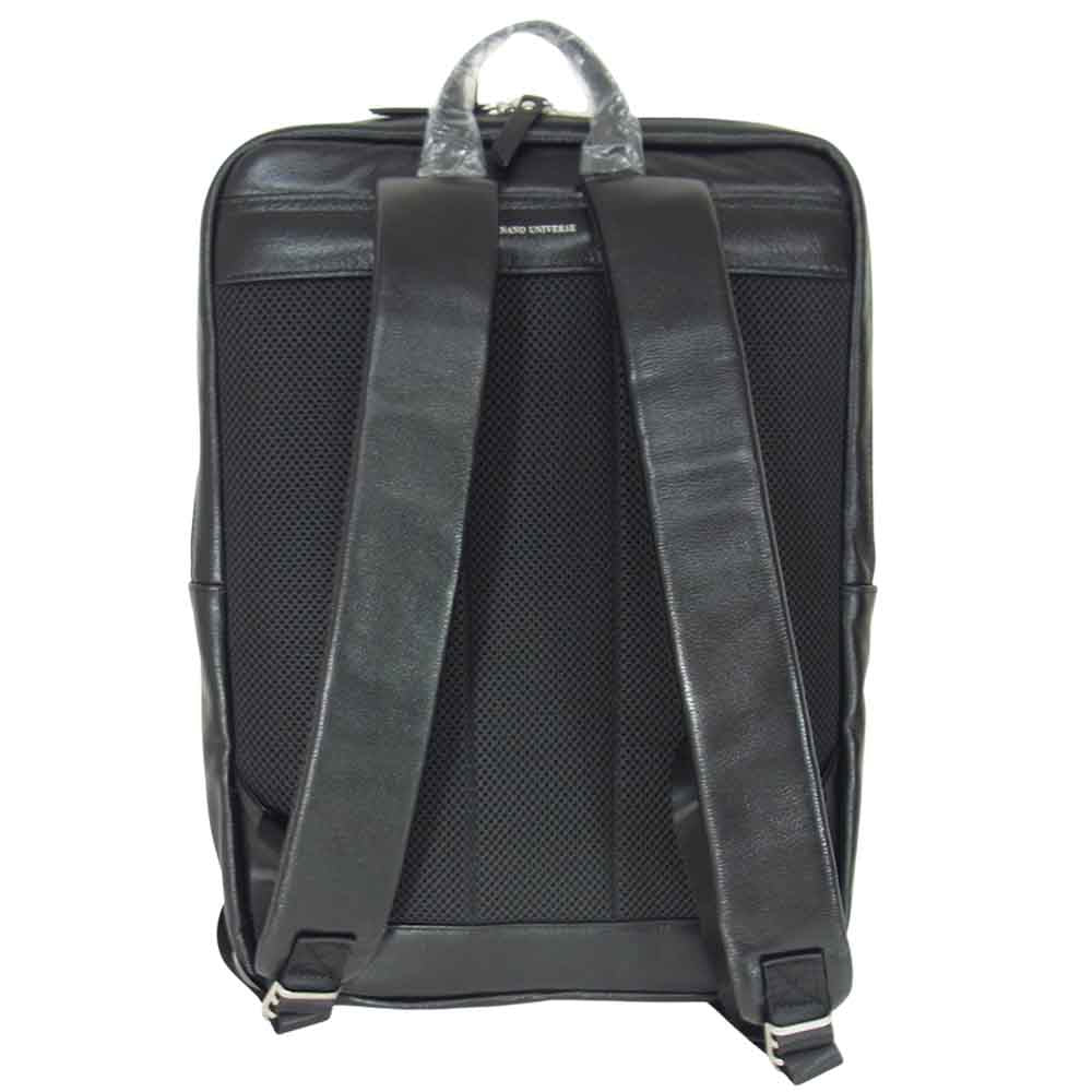 nano universe ナノユニバース 668-1132008 シャイニーレザー スクエア BAG バックパック ブラック系 F【新古品】【未使用】【中古】