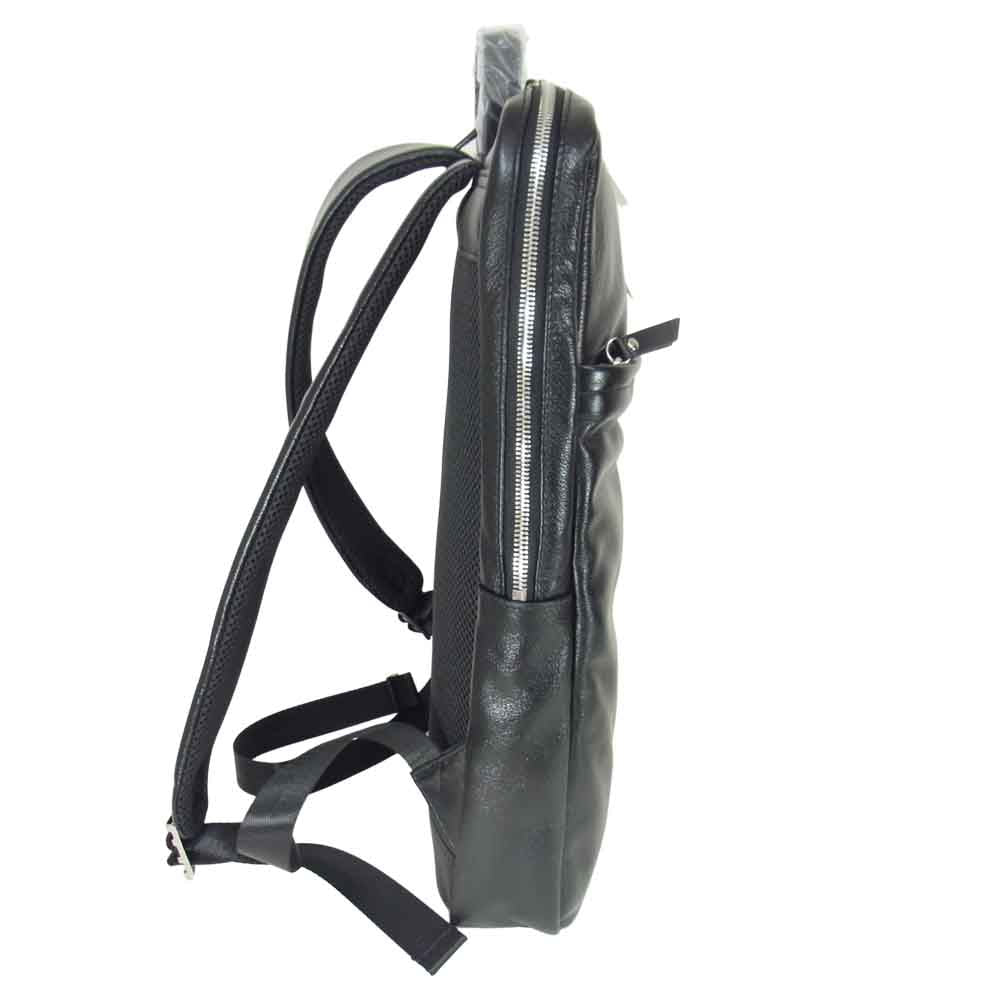 nano universe ナノユニバース 668-1132008 シャイニーレザー スクエア BAG バックパック ブラック系 F【新古品】【未使用】【中古】