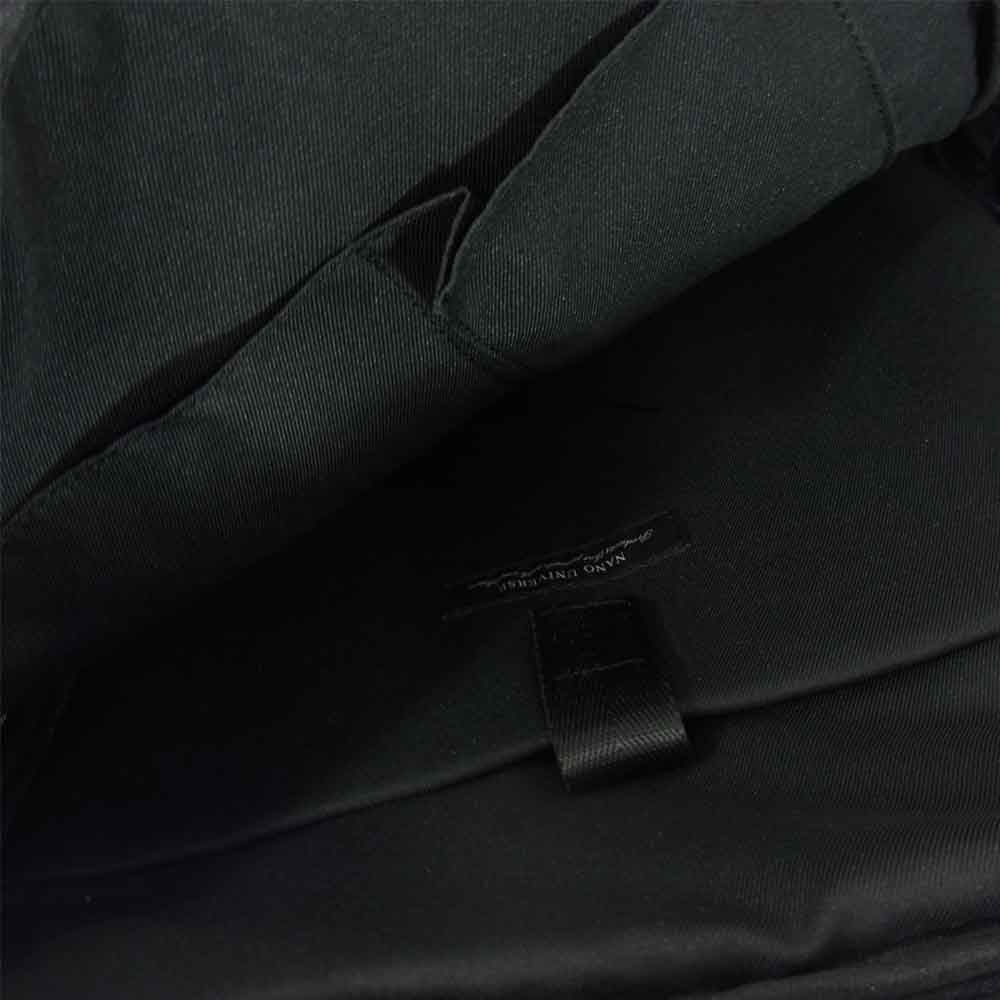 nano universe ナノユニバース 668-1132008 シャイニーレザー スクエア BAG バックパック ブラック系 F【新古品】【未使用】【中古】