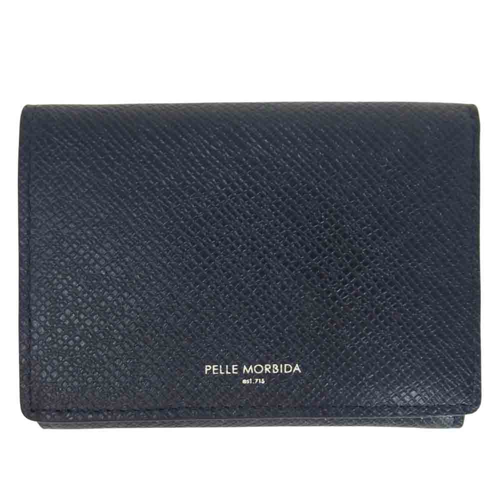 PELLE MORBIDA ペッレモルビダ PMO-BA322 Barca バルカ カウレザー　キーケース　三つ折り財布 ネイビー系【新古品】【未使用】【中古】