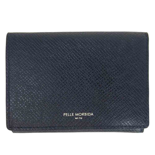 PELLE MORBIDA ペッレモルビダ PMO-BA322 Barca バルカ カウレザー　キーケース　三つ折り財布 ネイビー系【新古品】【未使用】【中古】