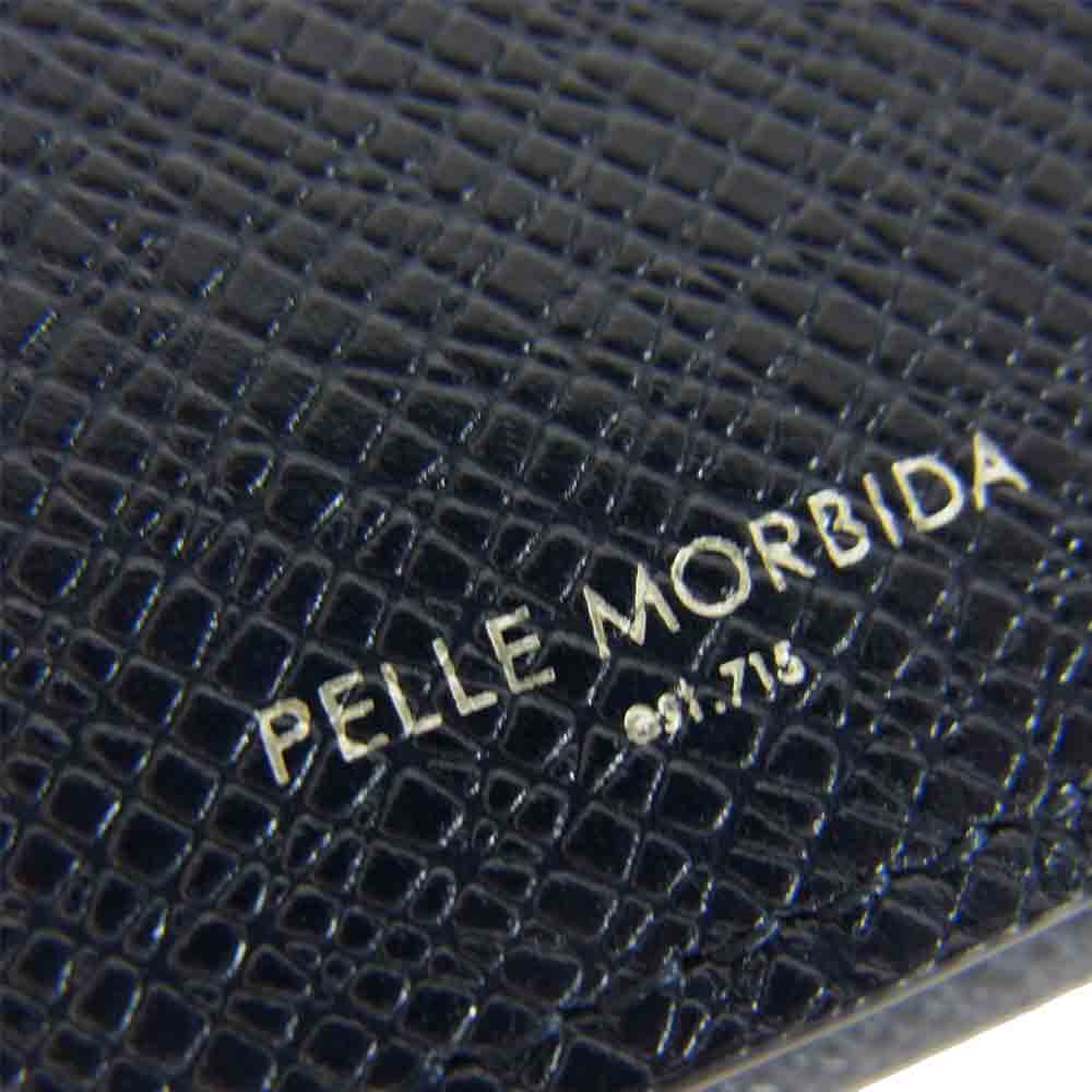 PELLE MORBIDA ペッレモルビダ PMO-BA322 Barca バルカ カウレザー　キーケース　三つ折り財布 ネイビー系【新古品】【未使用】【中古】