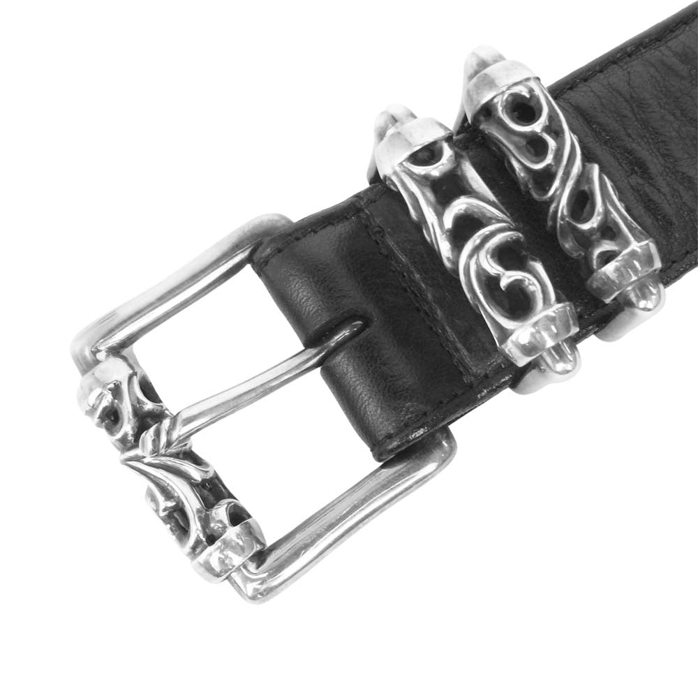 CHROME HEARTS クロムハーツ（原本無） ROLLER BELT 3PC 3ピース ローラー ベルト ブラック系【中古】