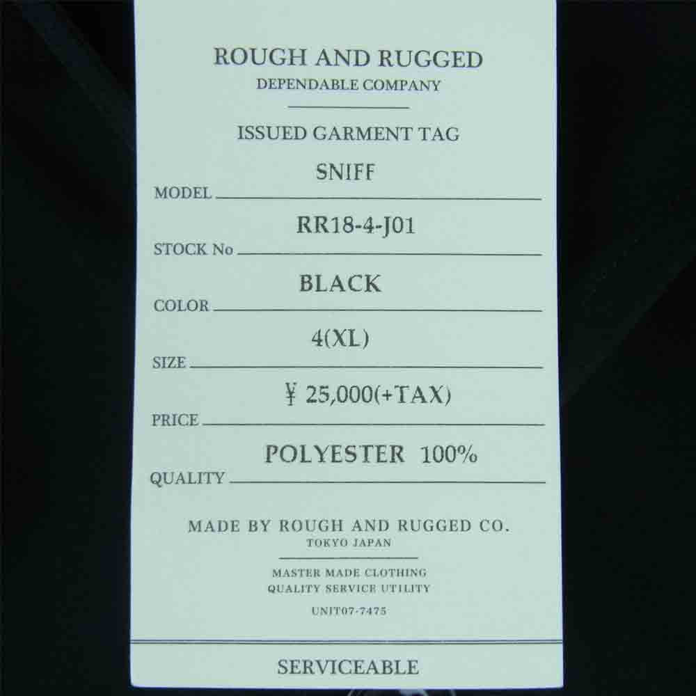 ROUGH and RUGGED ラフアンドラゲッド 18SS RR18-4-J01 SNIFF スニフ トラベル ジャケット ブラック系 XL【新古品】【未使用】【中古】