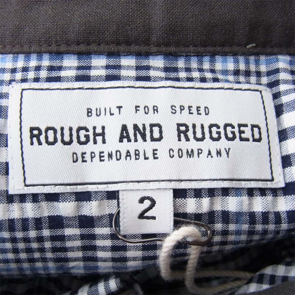 ROUGH and RUGGED ラフアンドラゲッド RR17-2-S02 TRASH シアサッカーチェック 長袖 シャツ チャコール系 2【新古品】【未使用】【中古】