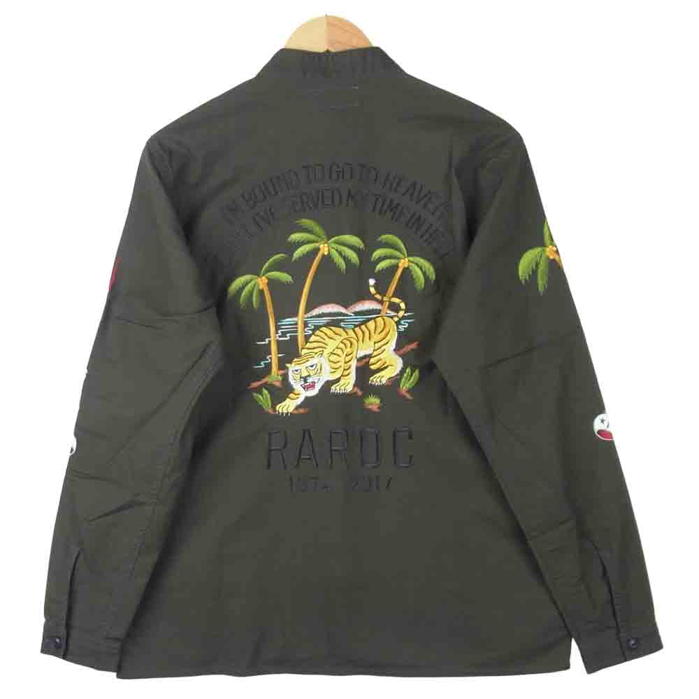 ROUGH and RUGGED ラフアンドラゲッド RR17-3-S02 BRUCE ブルース チャイナ 長袖 シャツ ダークグレー系 M【極上美品】【中古】