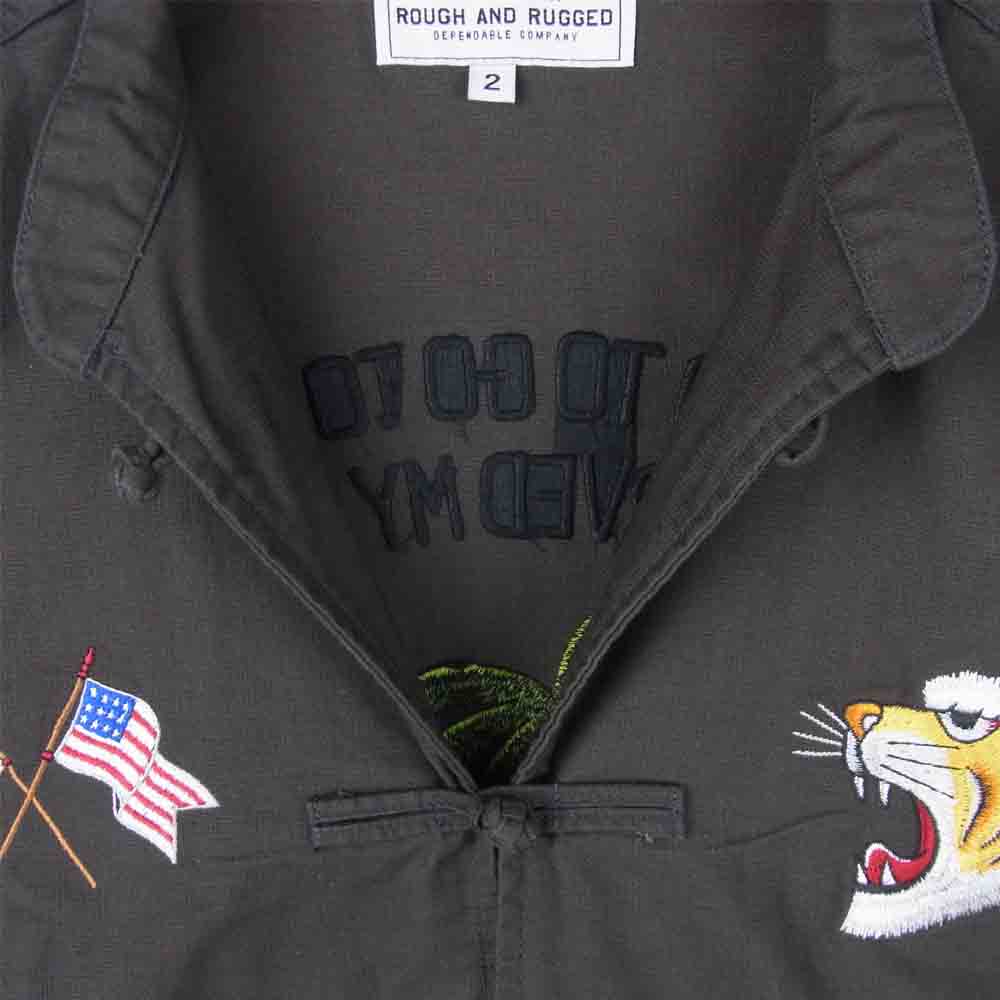 ROUGH and RUGGED ラフアンドラゲッド RR17-3-S02 BRUCE ブルース チャイナ 長袖 シャツ ダークグレー系 M【極上美品】【中古】