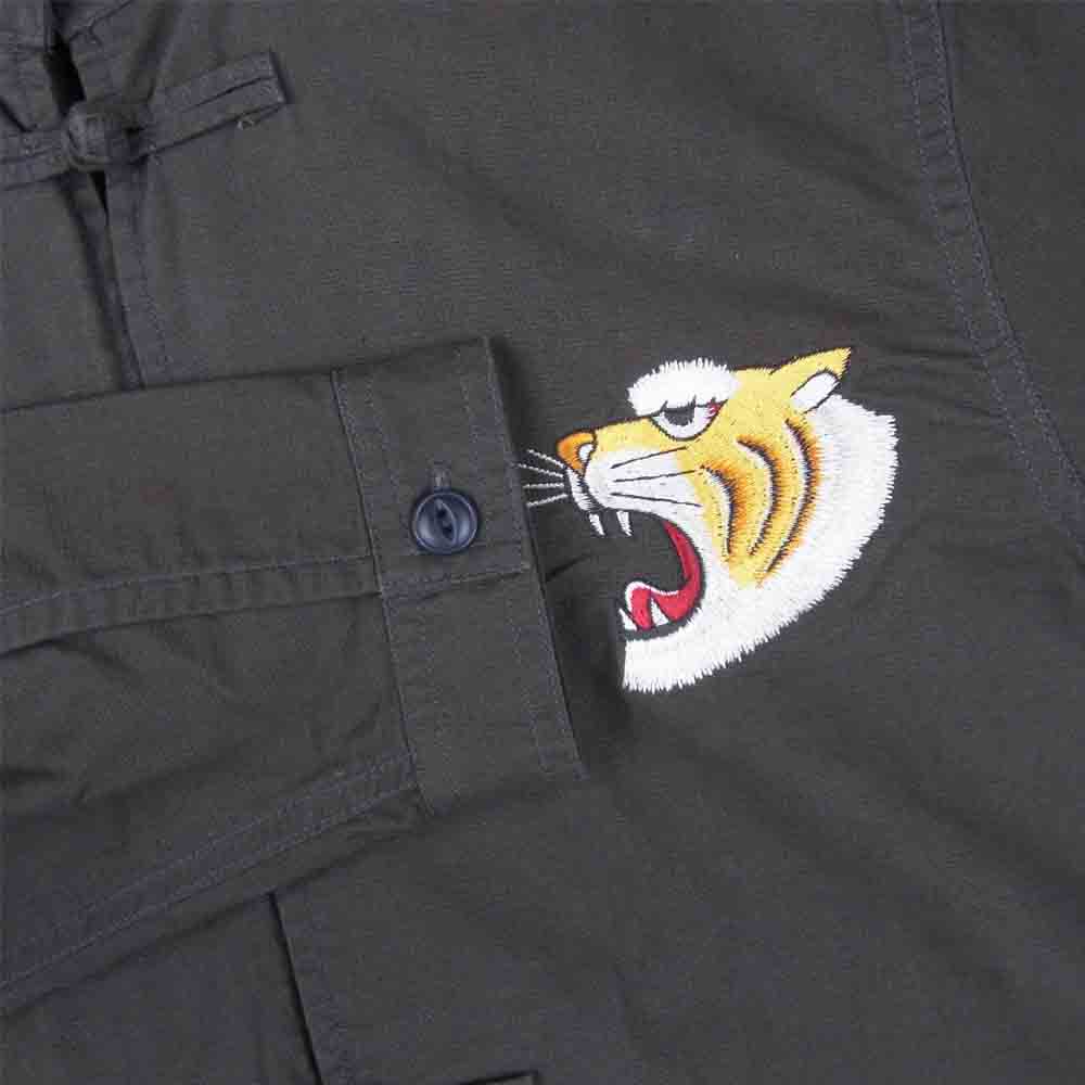 ROUGH and RUGGED ラフアンドラゲッド RR17-3-S02 BRUCE ブルース チャイナ 長袖 シャツ ダークグレー系 M【極上美品】【中古】