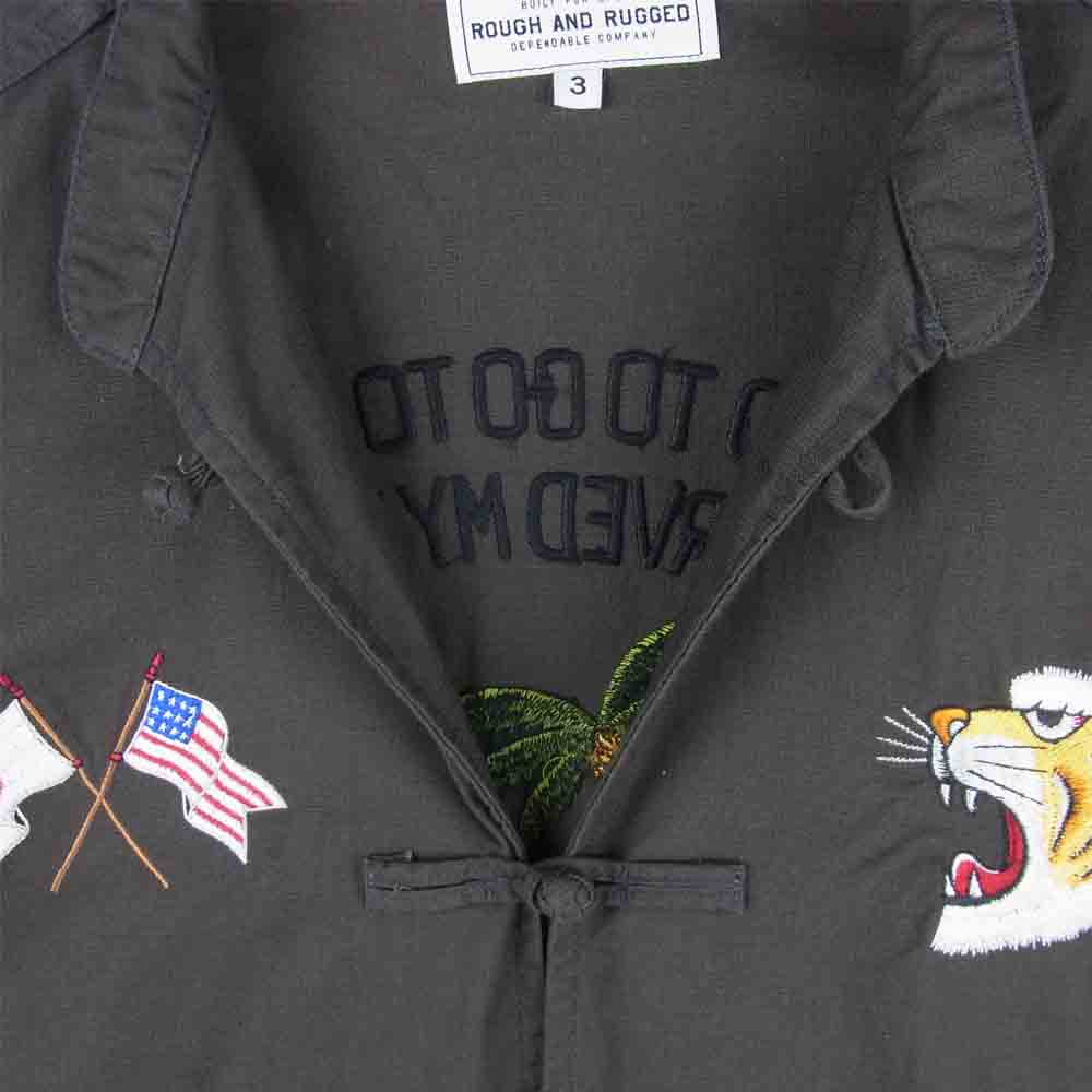 ROUGH and RUGGED ラフアンドラゲッド RR17-3-S02 BRUCE ブルース チャイナ 長袖 シャツ ダークグレー系 L【極上美品】【中古】
