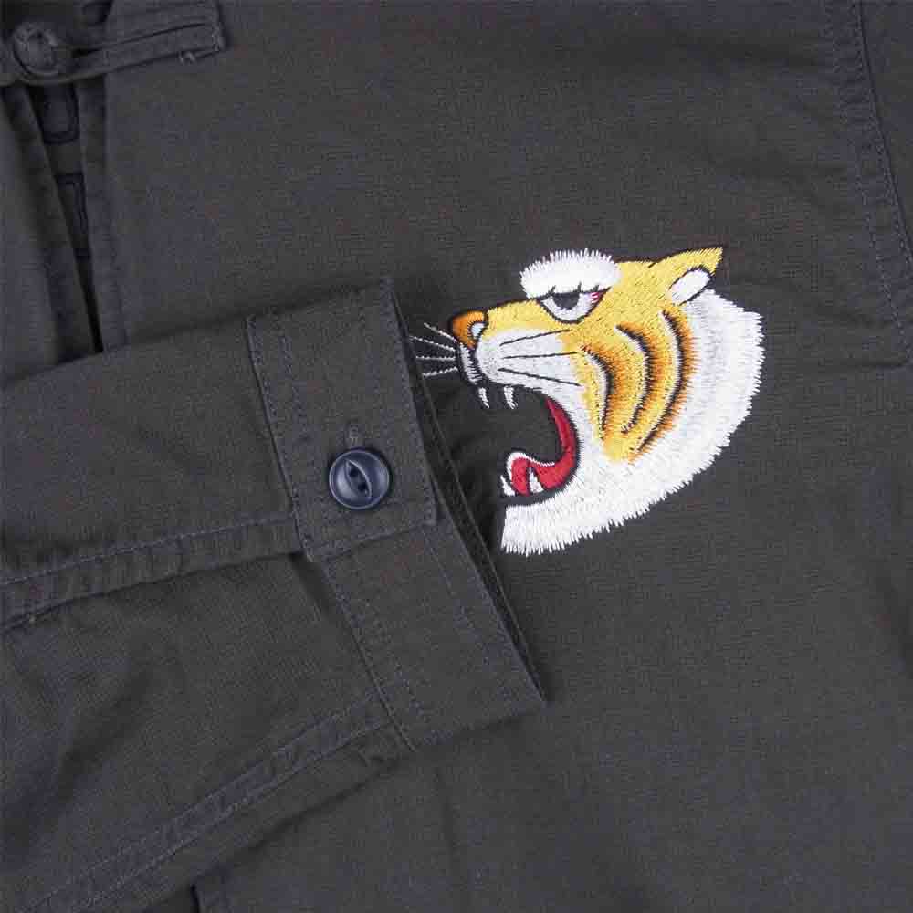 ROUGH and RUGGED ラフアンドラゲッド RR17-3-S02 BRUCE ブルース チャイナ 長袖 シャツ ダークグレー系 L【極上美品】【中古】