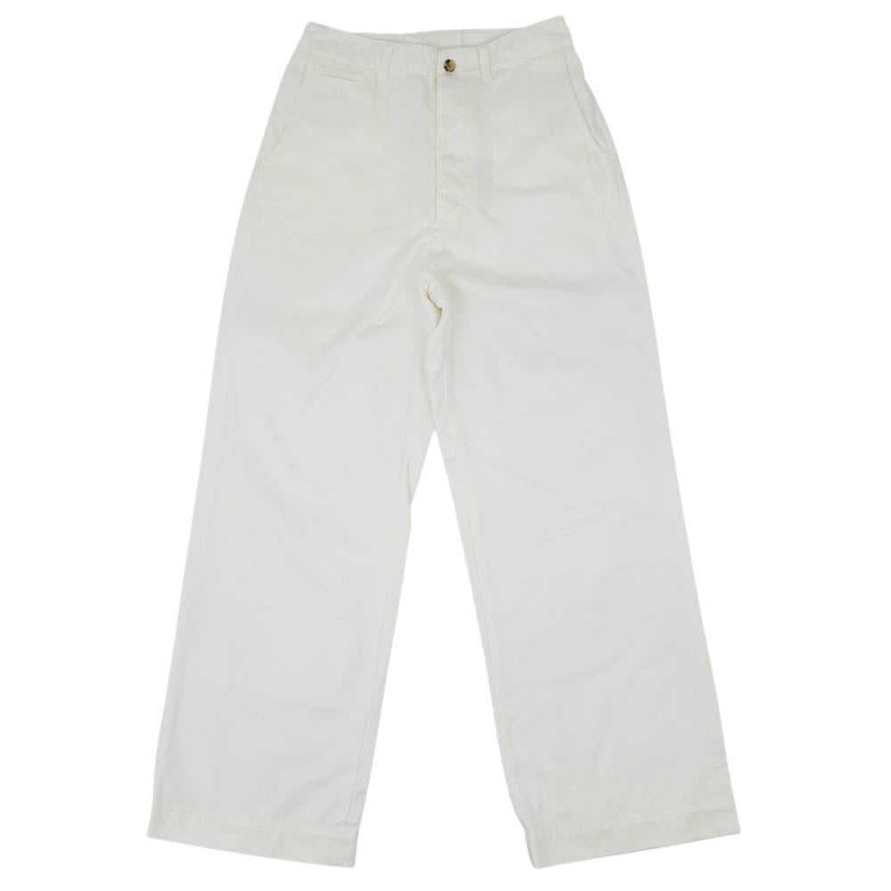 フランネル B116A0020031100 ストレート ワイド コットン パンツ ホワイト系 1【中古】